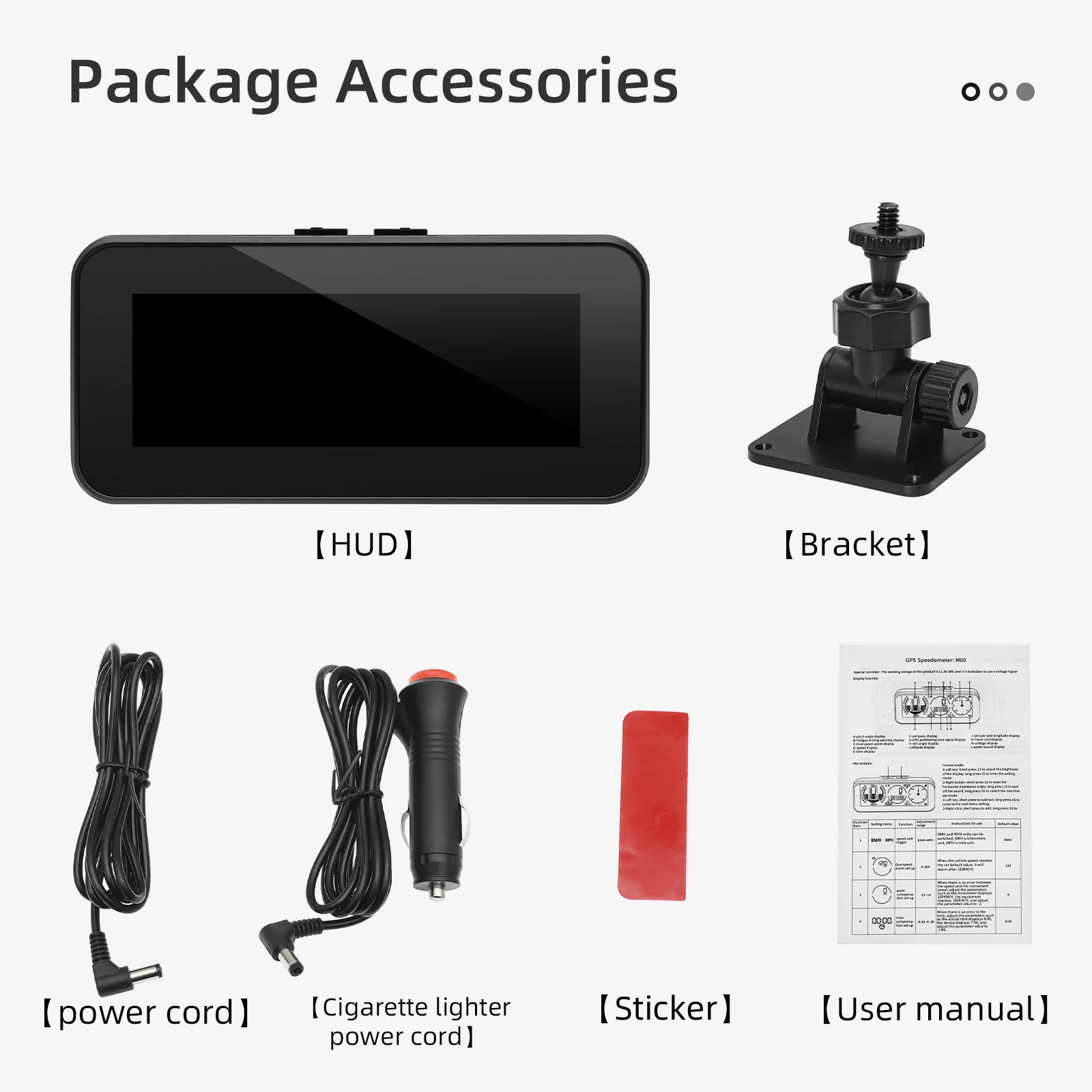 M60 Digital Speed Slope Meter Head Up Display Car HUD Compass Inclinometer On-board Computer For off road accessories
