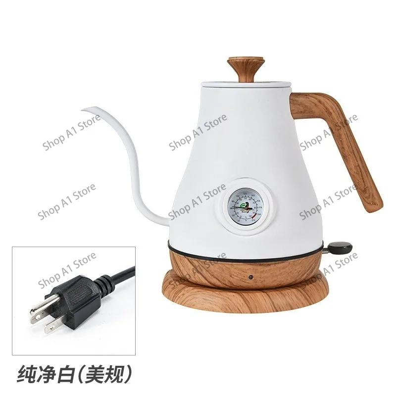 Retro Style Electric Gooseneck Kettle 1.0L | Variable Temperature Control, Stainless Steel for Pour-Over & Tea, 110V/220V
