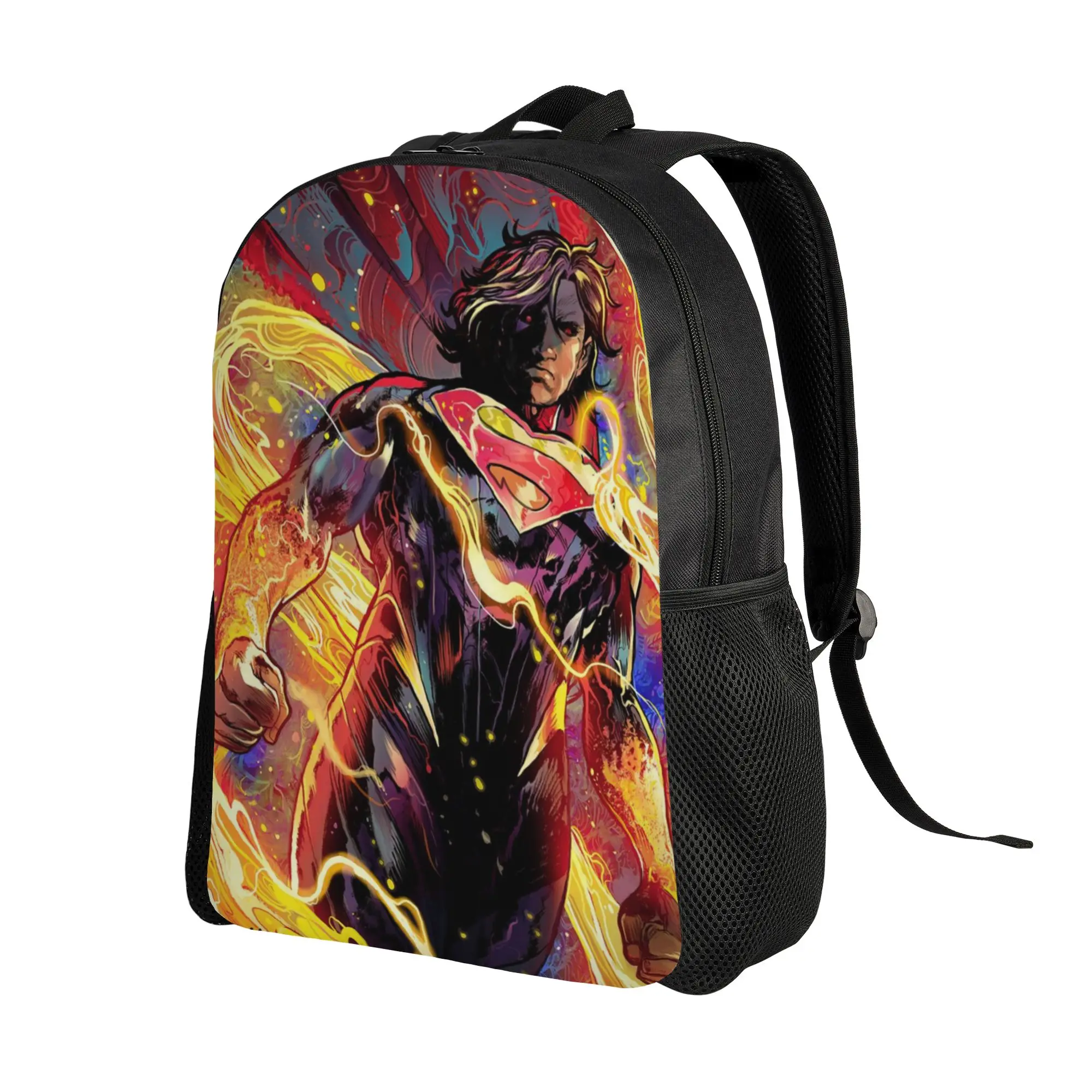 Back to school season Fashionable Absolute Superman Fire Energy Comic Art Schoolbag  Students Backpack