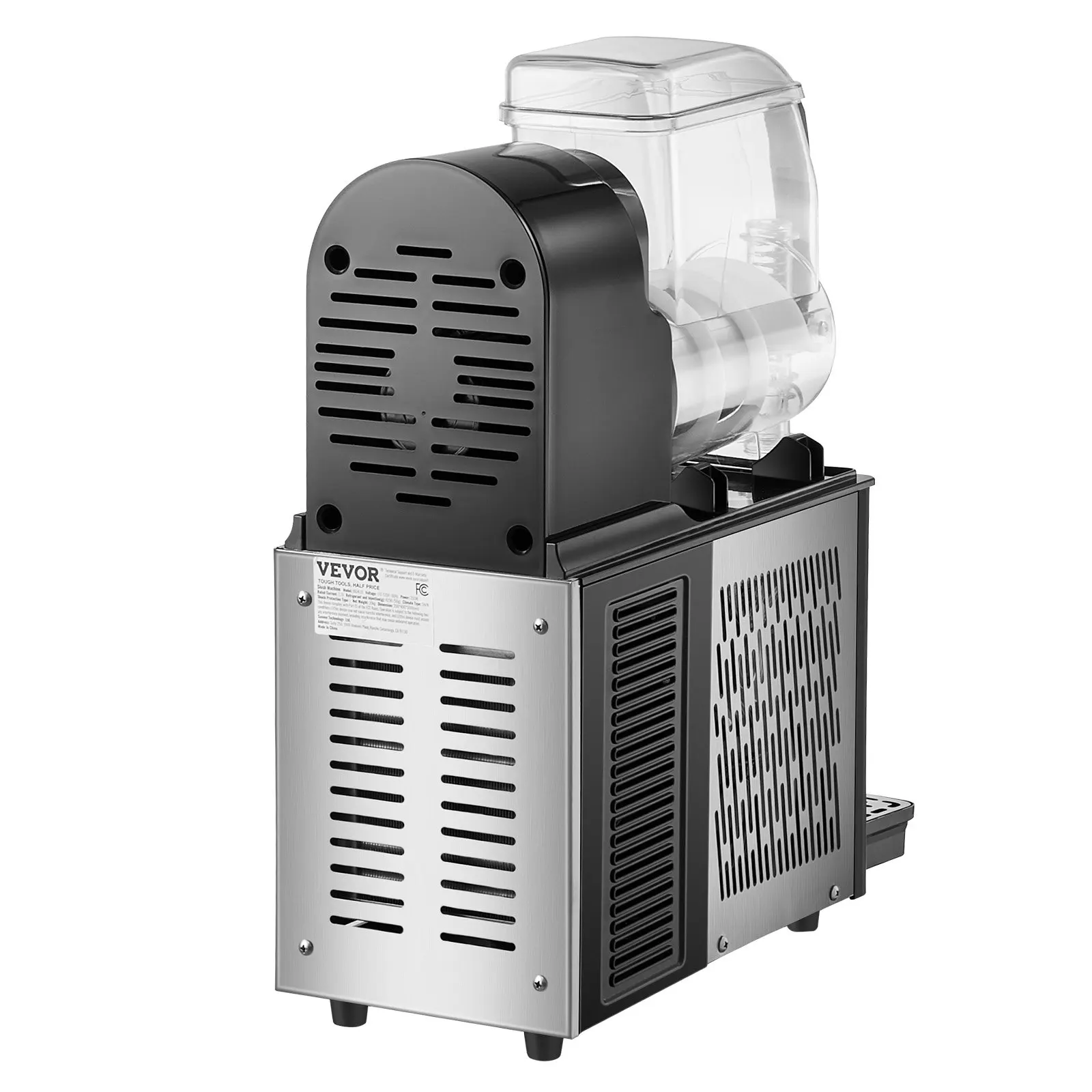 Commercial Slushy Machine, 4L Single Tank Frozen Drink Machine, 16 Cups Stainless Steel Margarita Smoothie Frozen Drink Maker,