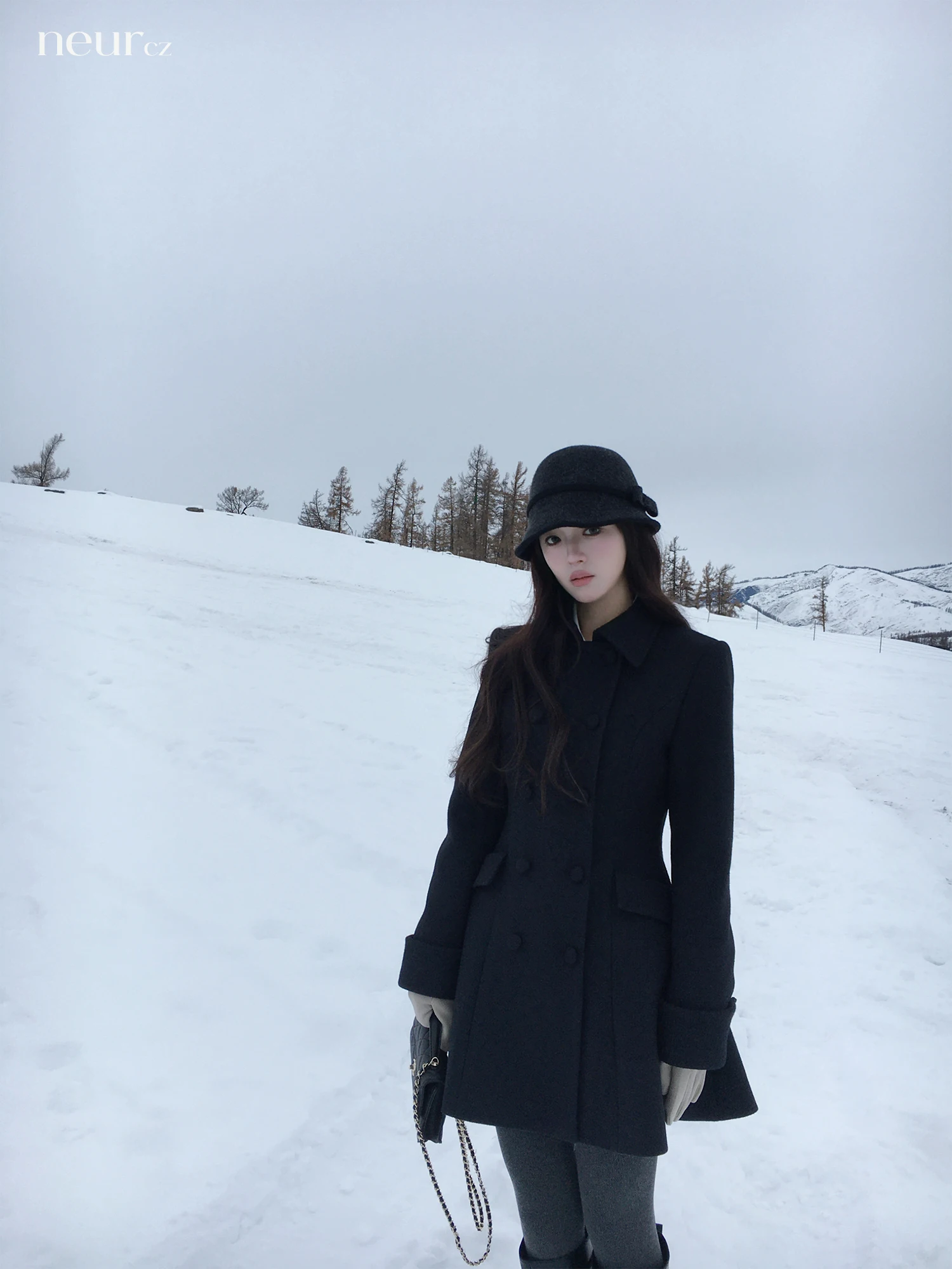 

Шерстяное пальто Neurcz Bla с эффектом утягивания талии, женское зимнее, приталенное, элитное, средней длины, из твида