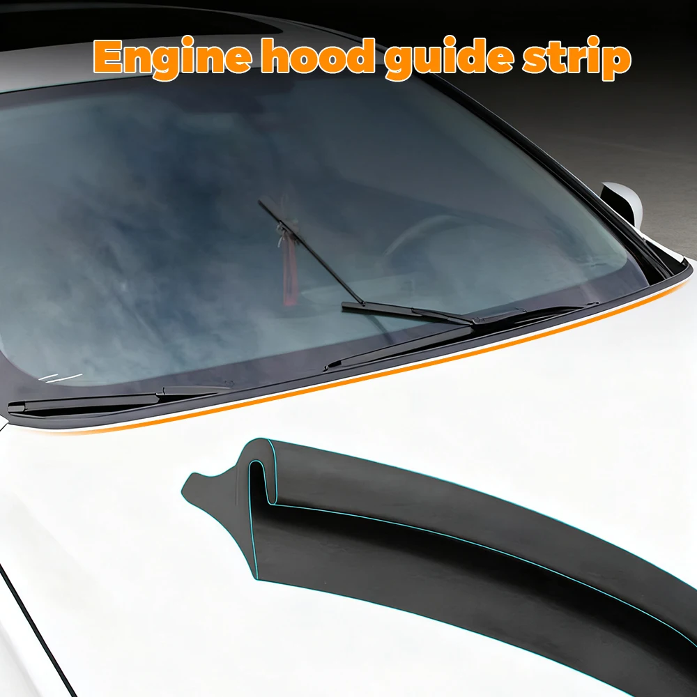 1.8m Car Rubber Seal Spoiler Strip Auto Front Rear Windshield Spoiler Front Window Hood Sealing Trim Auto Windshield Accessories