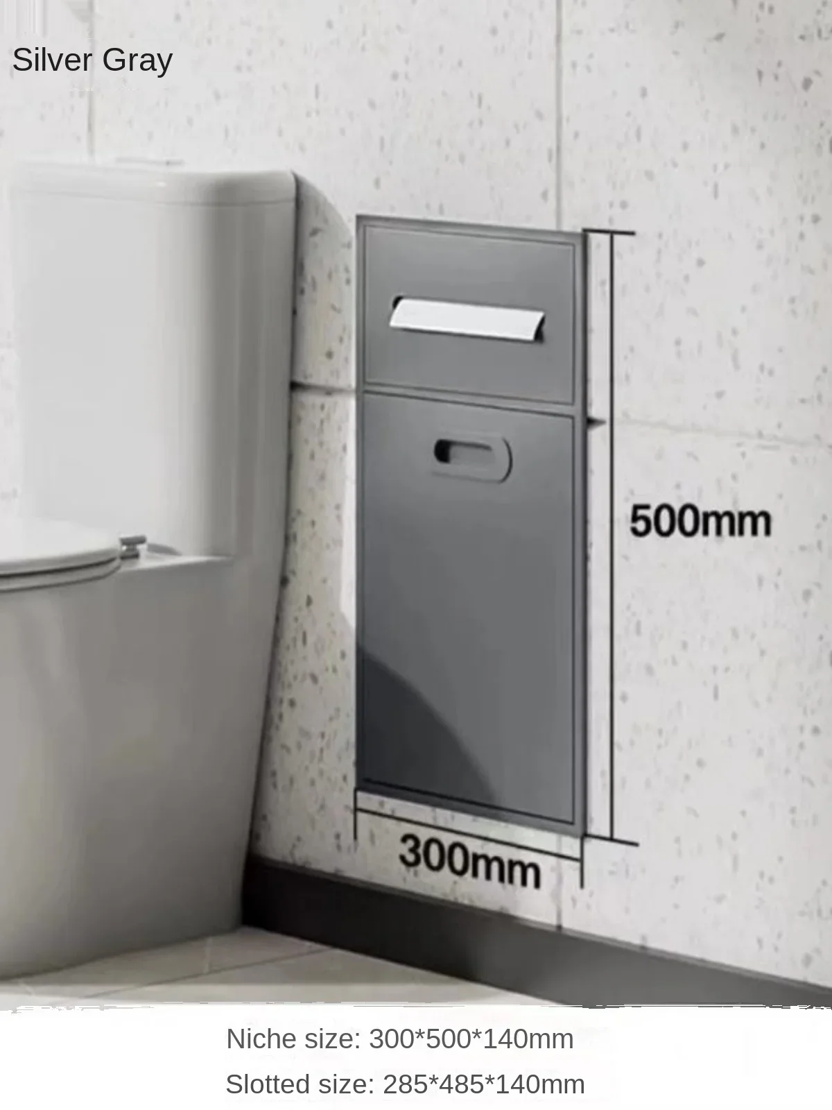 Metal Embedded Trash Can Stainless Steel Niche Cabinet Toilet Storage Rack Finished Toilet Side Tissue Box