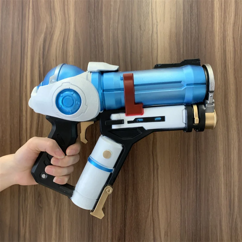 Game OW Meiling Zhou Frost Blaster Gun Weapon 1:1 Cosplay Safety PU Gift Outdoor Toy Rubber Soldier 76  D. va Tracer No Shooting