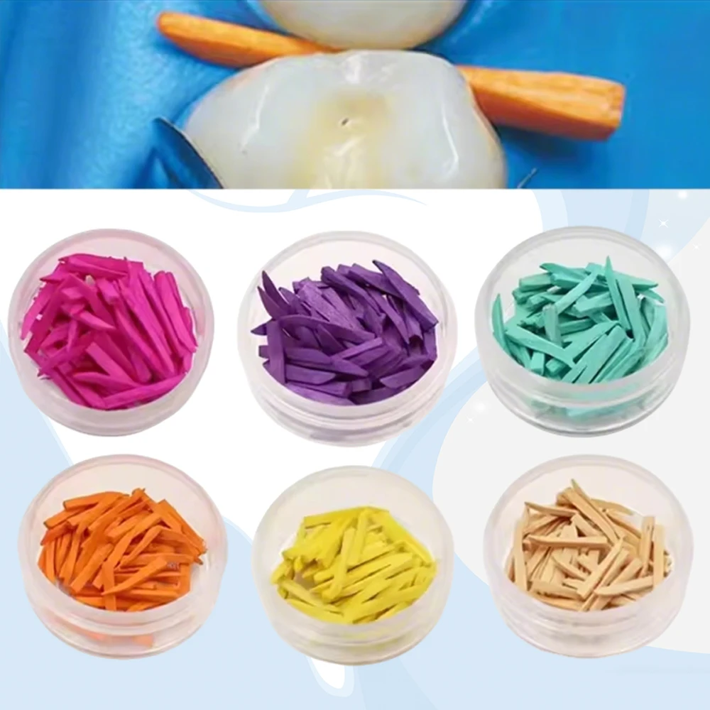 

50Pcs Wooden Dental Interdental Wedge Disposable Tooth Gap Wedge with Specially Treated Tips for Gum Protection Dentist Supplies