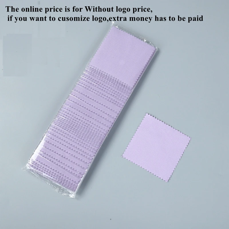 100PCS 8x8cm Anti Tarnish Silver Gold Diamond Jewelry Polishing Cloth Cleaning Cloths Individually Packed Print Customize Logo