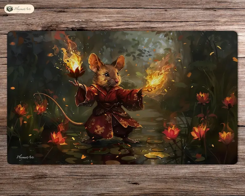 

Heartfire Hero Design MTG TCG Trading Card Game Pad desk mat60x35cm Anti slip Lock Edge Washable