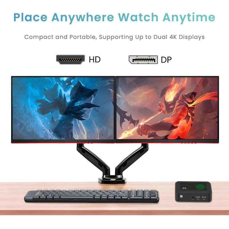 GenMachine Nieuwe Ryzen 5 2500U Mini PC Windows 11 Pro DDR4 Dual Channel NVMe M.2 SSD WIFI5E BT4.2 Desktop Office Gaming Computer