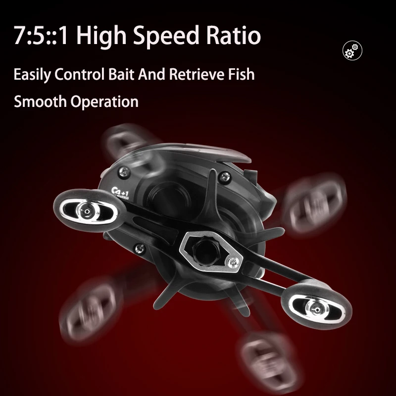 Baitcasting Reel Luya wheel CC80 Anti-Explosion Line Universal Fishing Wheel Black Micro-Object Raft Water Droplet Fishing Reel