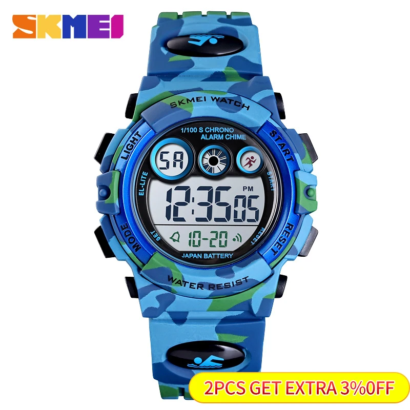 SKMEI Sport Kids Watches Young And Energetic Dial Design 50M Waterproof Colorful LED+EL Lights relogio infantil 1547 Children\'s