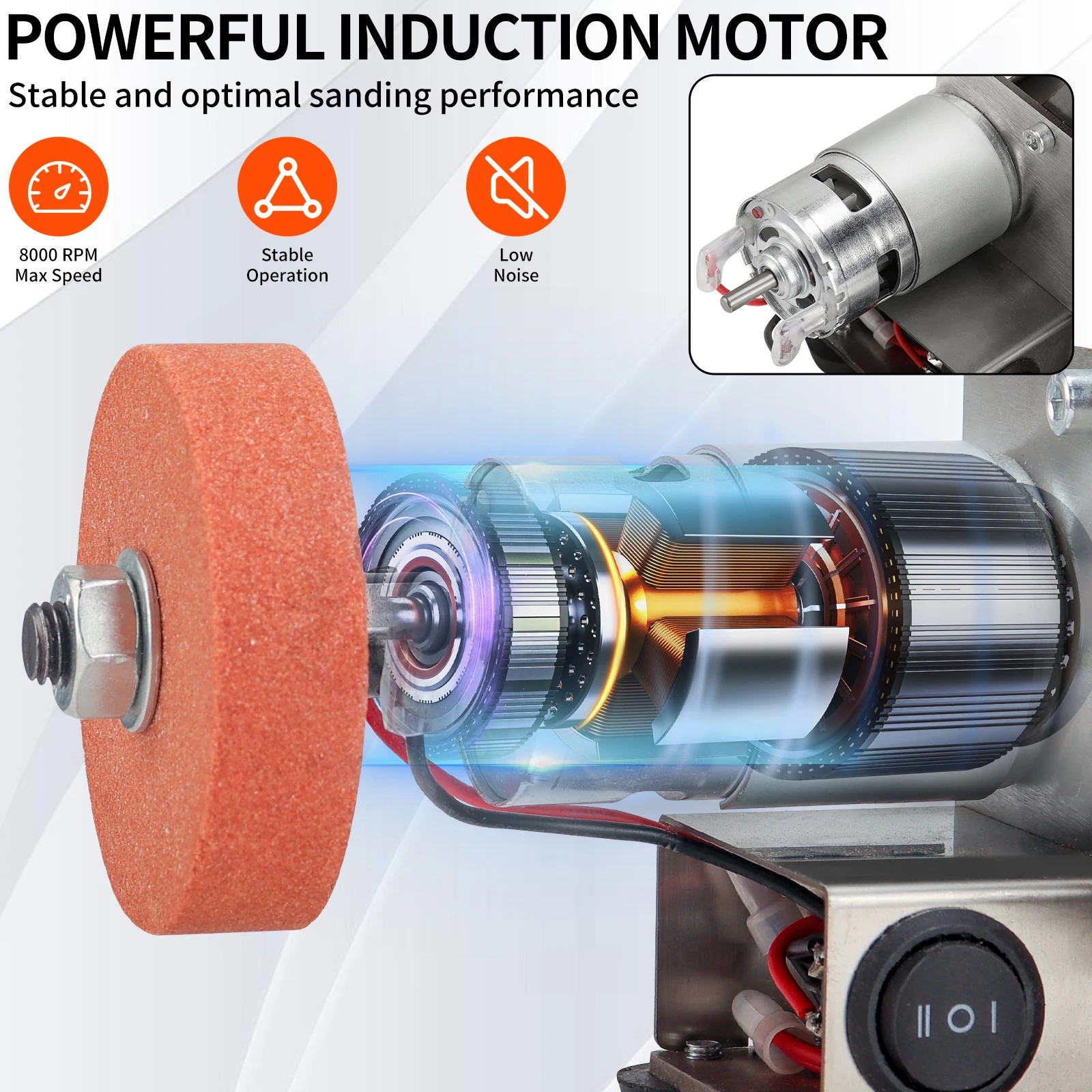 Mini-Bands chl eifer elektrische Schleif poliers chleif maschine 7 variable Geschwindigkeit zum Polieren von Holz-Acryl-Zubehörteilen