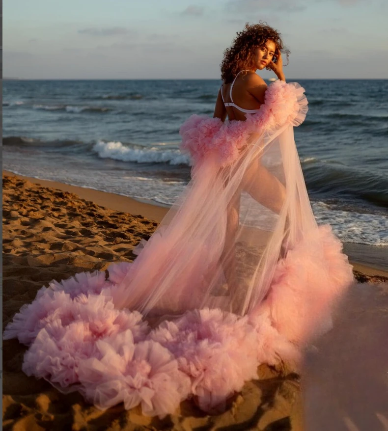 Tulle 3D floral long jacket sleeveless cloak vest wedding party dance cape custom color