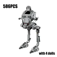 586PCS Space War Interstellar Wars Hoth AT-ST ST Walker Building Blocks Model Brain Game Bricks Toys Kid Adult Gift
