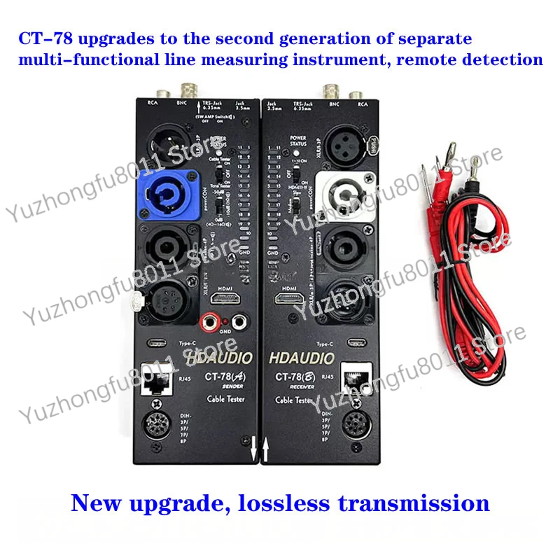 Separater multifunktionaler Leitungstester CT-78, XLR-Signalleitungstester, automatischer HDMI-Audio-Seitenleitungstester, kann 16 Typen messen