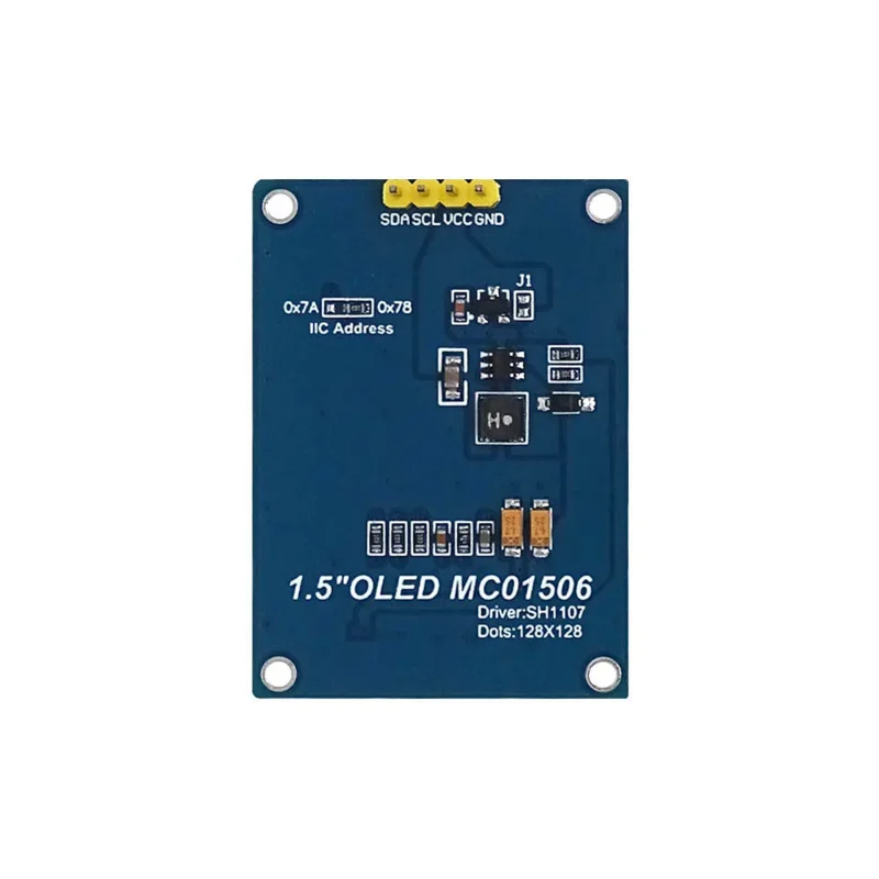 1.5 inch 4PIN OLED module Display Screen SH1107 Drive IC 128*128 IIC I2C Interface for 51 STM32 P22101 P22102