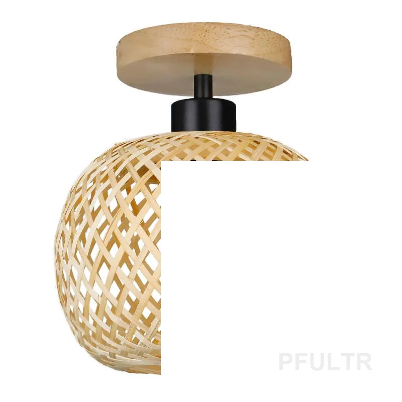 

1Pcs Bamboo Lampshade Ceiling Pendant Lamp Hanging Lamp Handmade Rattan Light Fixture For Restaurant Dining Room Indoor Lighting