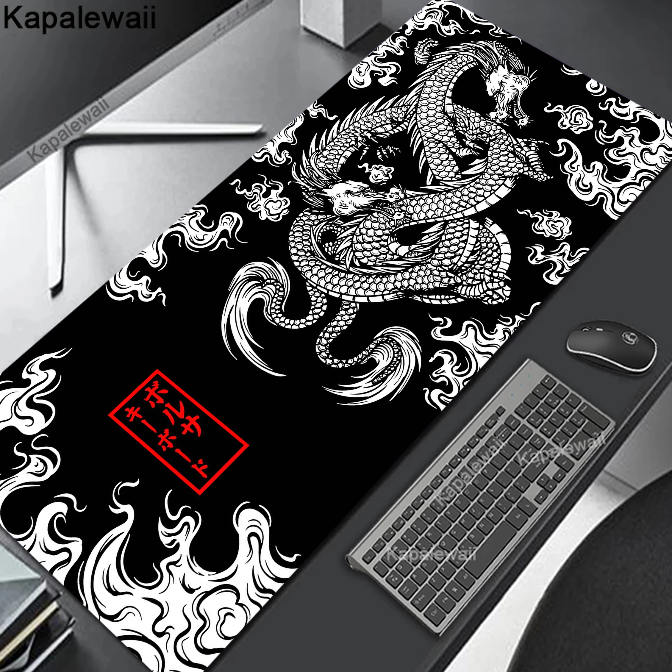 Anime Dragon Mousepad Fast Delivery Keyboard Desk Mat 80x30cm Lock Edge Extend Mouse Pad Natural Office Table Protection