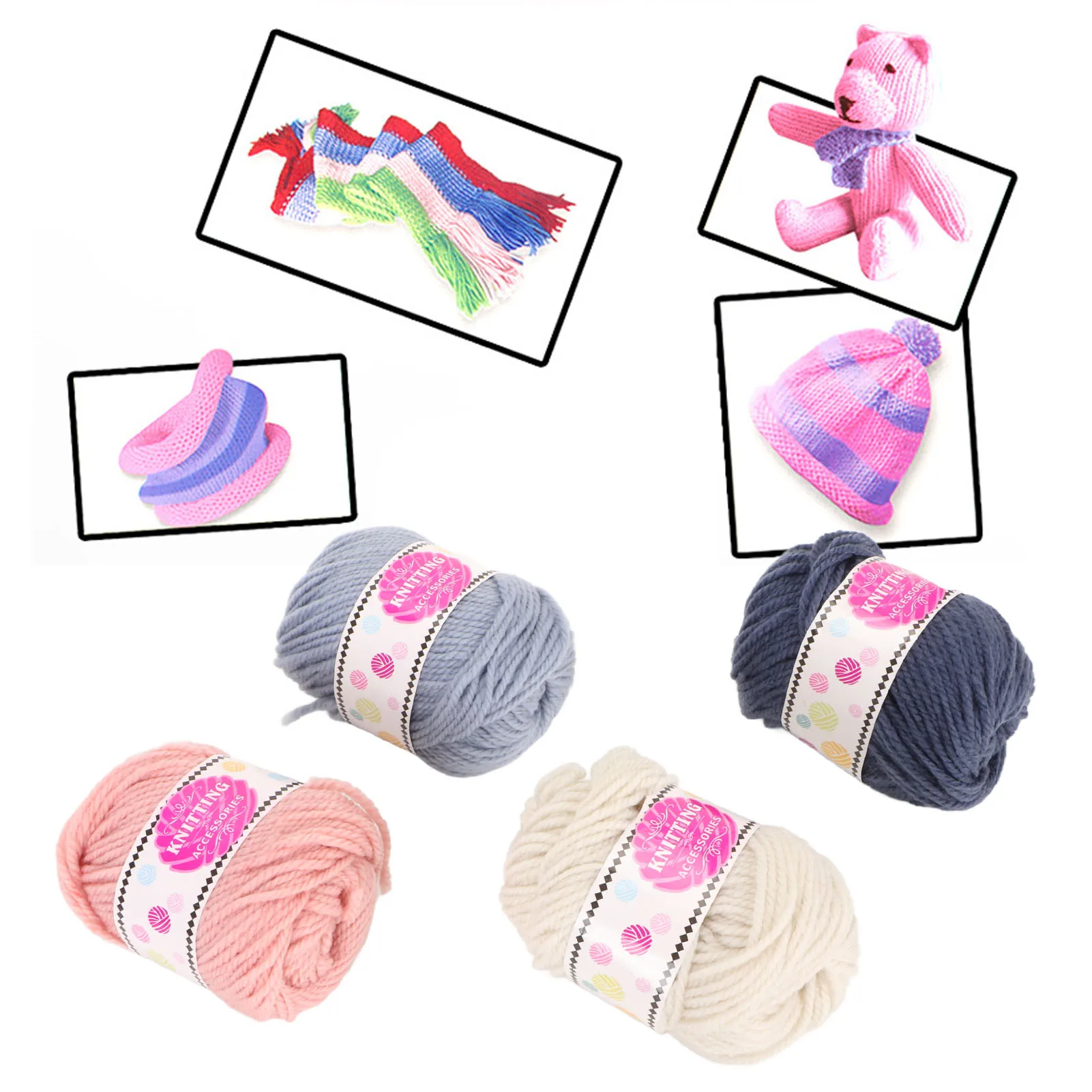 

4pcs Beginners Crochet Yarn Lightweight Fade Resistant Crochet Knitting Yarn With Easy To See Stitches For DIY Crafts