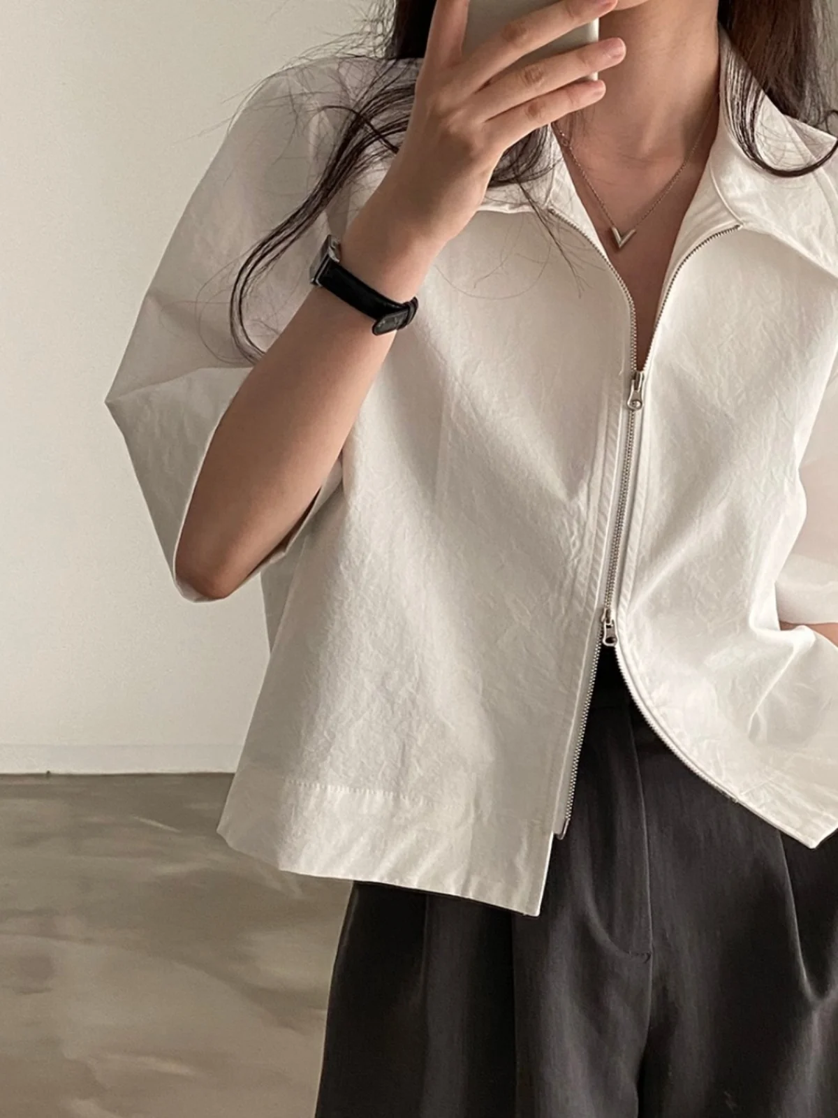 Chaqueta Casual Hoada de Manga Corta para Mujer, Verano 2025, Nuevo Estilo Coreano, E Cárdigan Corto con Doble Crema...