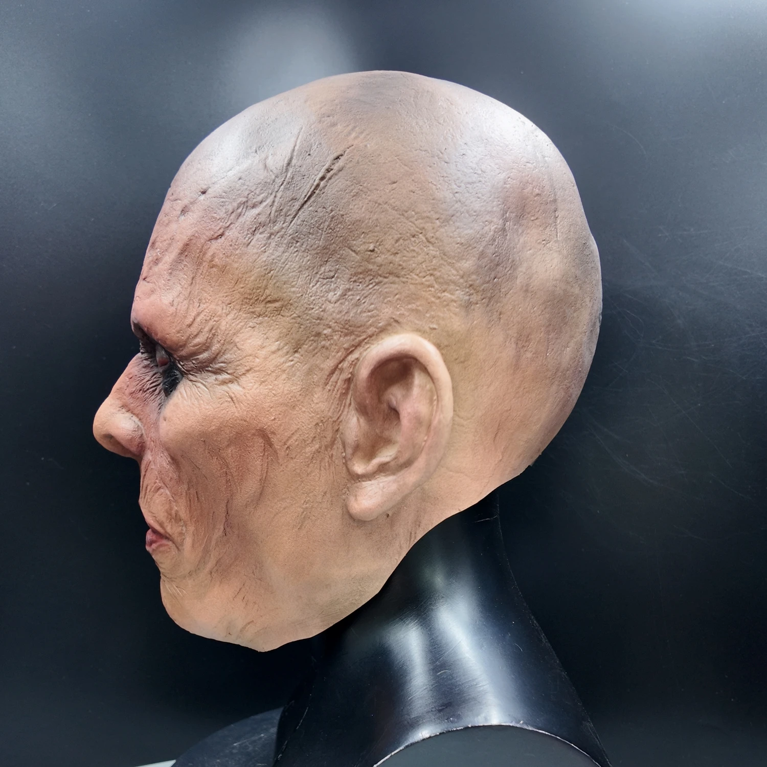Gruselige Priester-Dämon-Latexmaske, Vollkopf-Halloween-Horrormaske, Erwachsenen-Zombie-Cosplay-Party-Karneval-Kostüm-Requisite – Detail 4