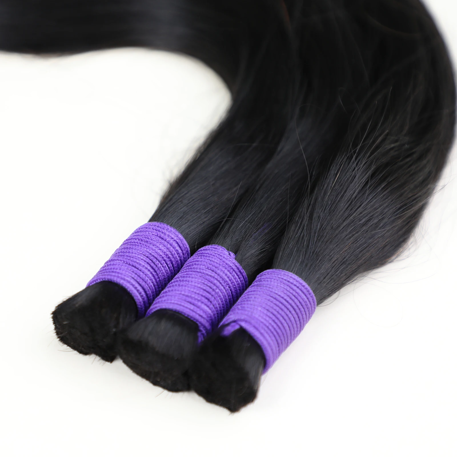 Brazilian Bone Straight Hair Bulk, sem trama para extensões de tranças, Remy Natural Black, 100% cabelo humano, 100g