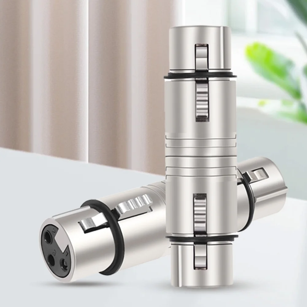 XLR Female To Female Adapter Audio Microphone Adapter Connector Mic Barrel Extension Converter for Microphone Stereo Mixer
