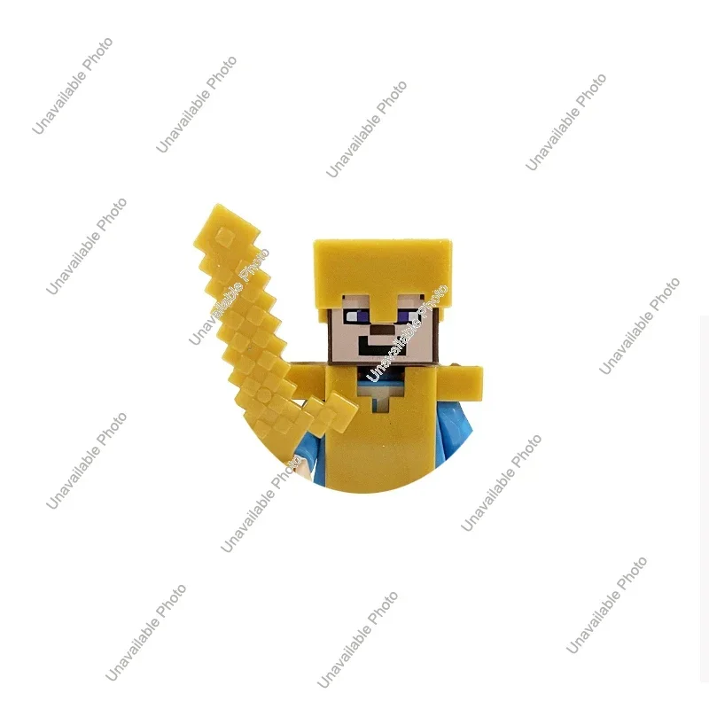 Hot Toys My World Building Blocks Cartoon Steve Craftes Characters Figures Assemble Toys Green Pixel Creeper Bricks Hero Toy