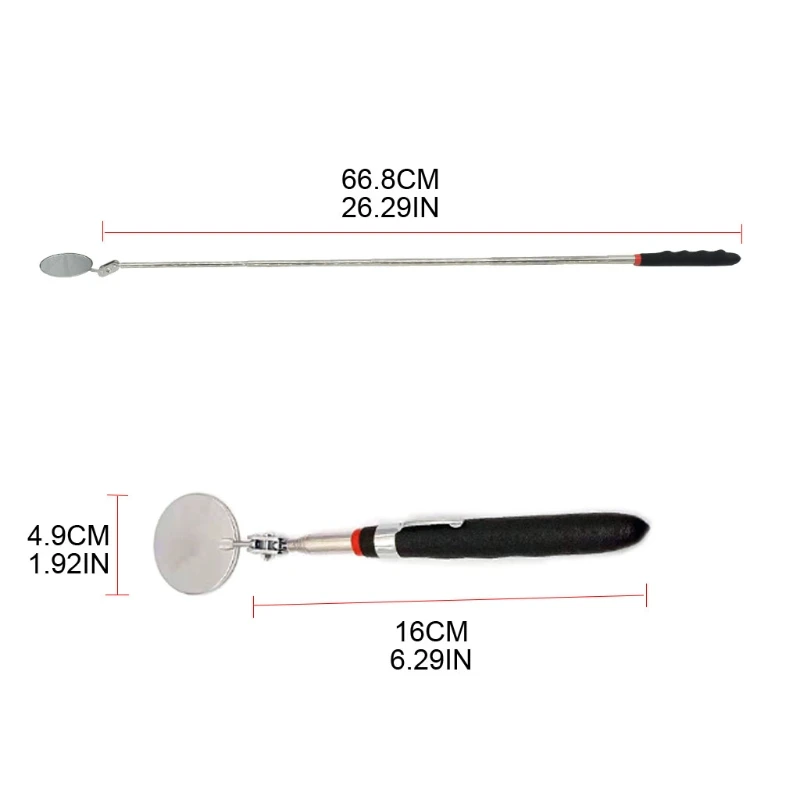 652F Telescopic Detection Lens Round Telescoping Mirror 360 Rotation Auto Repair Inspection Tool