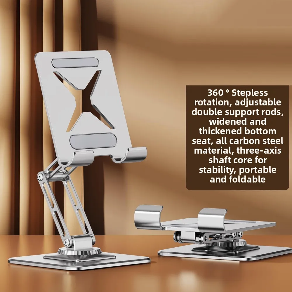 Rotatable Foldable Tablet Stand Metal Frame Multi Angle Tablet Foldable Holder Adjustable Anti Slip Tablet Phone Bracket