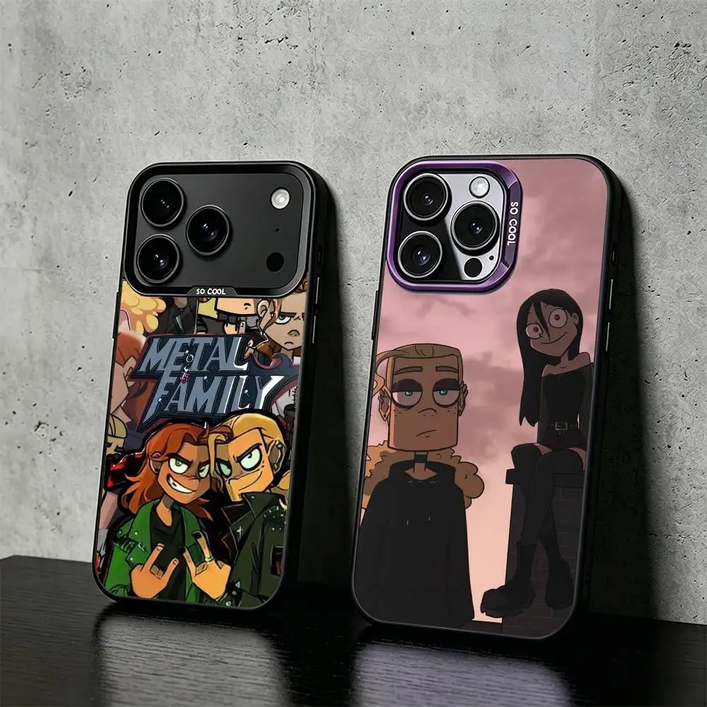 

M-Metal F-Family Phone Case For iPhone 17,16,15,14,13,12,11 Plus,Pro Max,XS,Colored silver phone case