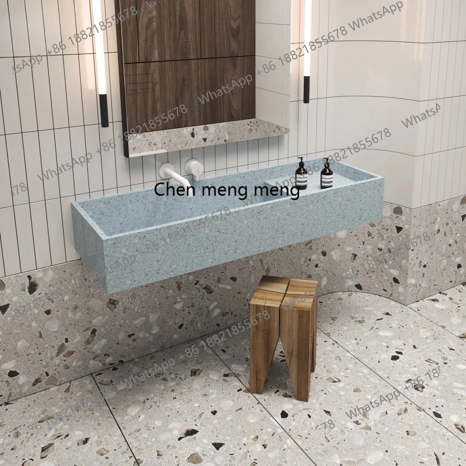 

X Terrazzo, under-counter basin wall-mounted face wash basin hotel, balcony