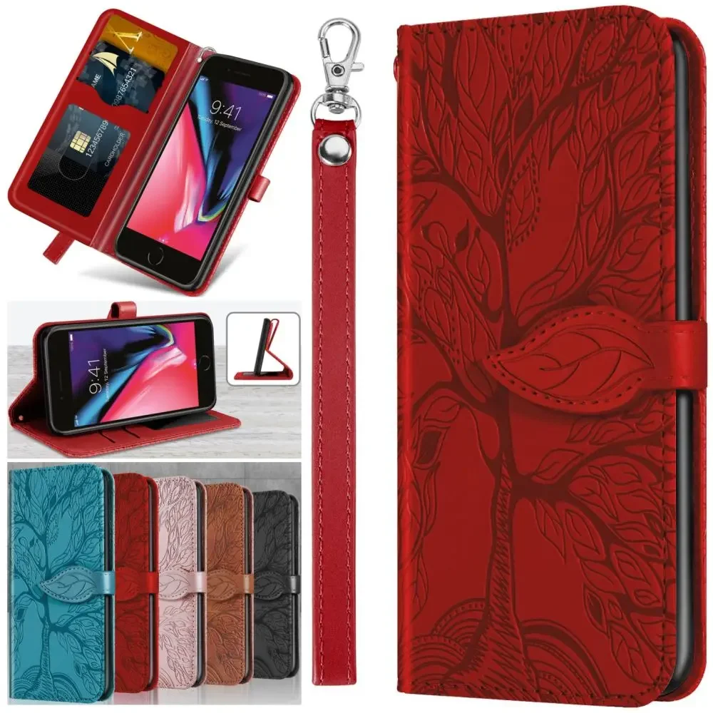 PU Leather Flip Case With Card Slots For Samsung Galaxy A12 A13 A21S A40 A41 A42 A50 A51 A52 A52S A70 A71 A72 A81 A82 5G D23G