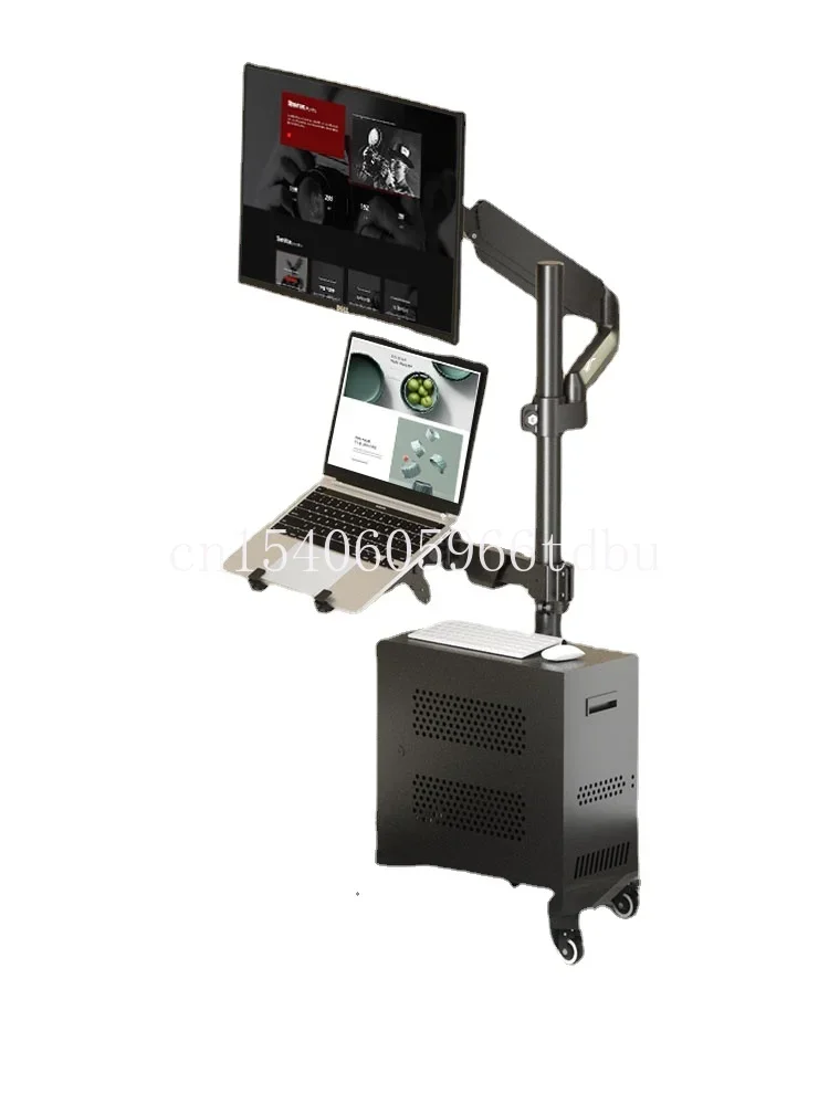 Hanging Movable Laptop Lifting Retractable Standing Office Floor Monitor Stand Armband Chassis