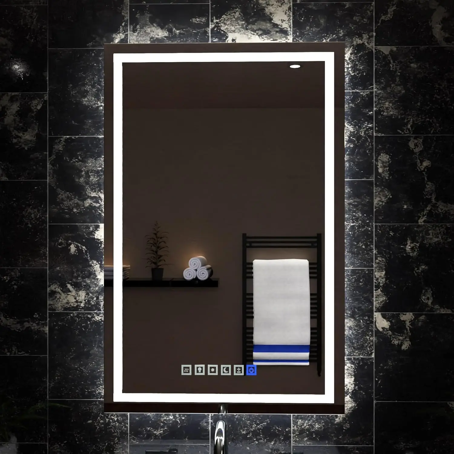 

Fab Glass and Mirror Anti-Fog Dimmable Backlit and Front lit LED Bathroom Wall Mirror with Memory Function Rectangular