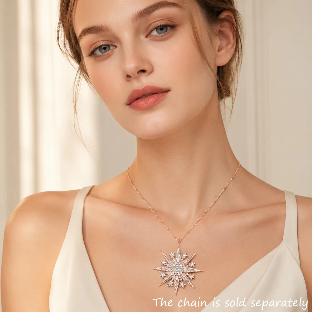 Pendant Lucky Magic Star Rose Gold Spring New Jewelry Romantic 925 Sterling Silver Magical Gift For Women
