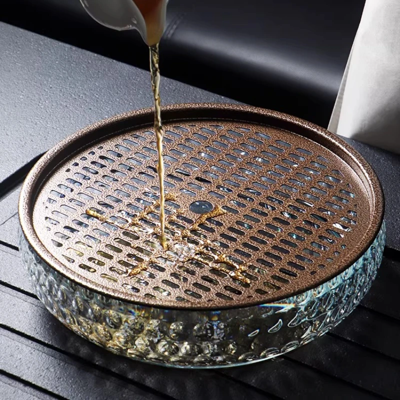 Chinese Supplies Tea Tray Accessories Ceramic Round Kitchen Tea Tray Decorative Large Modern bandejas de madera Rectangular Tray