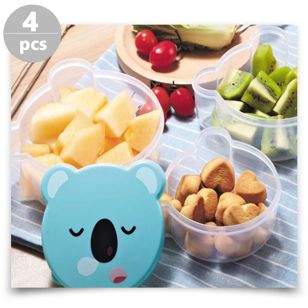 

4pcs Cartoon Vegetable Dishes Storage Boxes Sky Blue Food Containers Fresh Vegetable Fruit Holders Home Kitchen Gifts