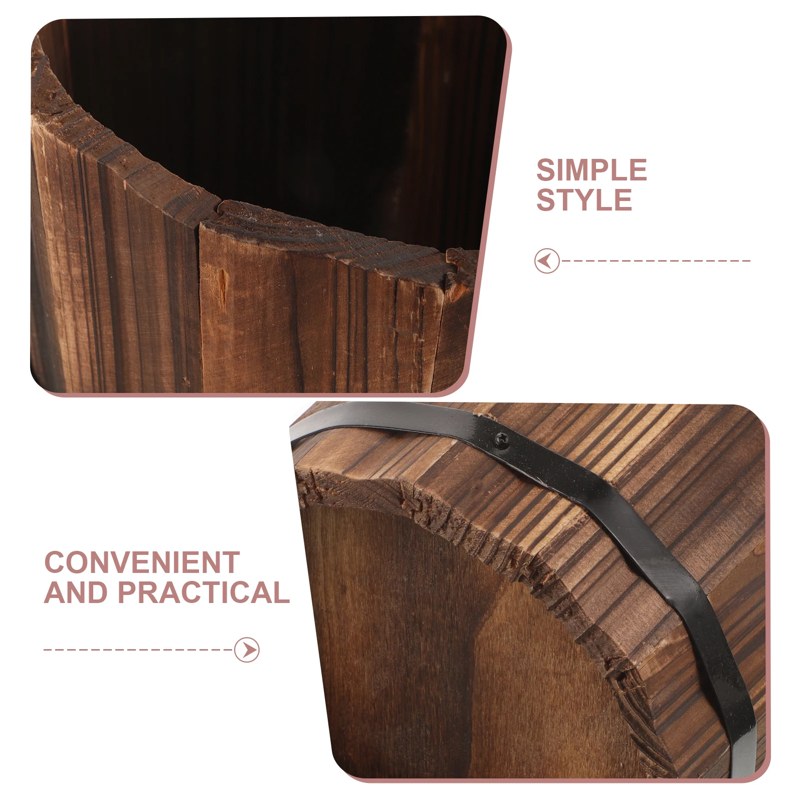 

Bucket Holder Tall Storage Racks Organizer Rustic Entryway Umbrella Rack Wood Umbrella Bucket Compact Various Sizes