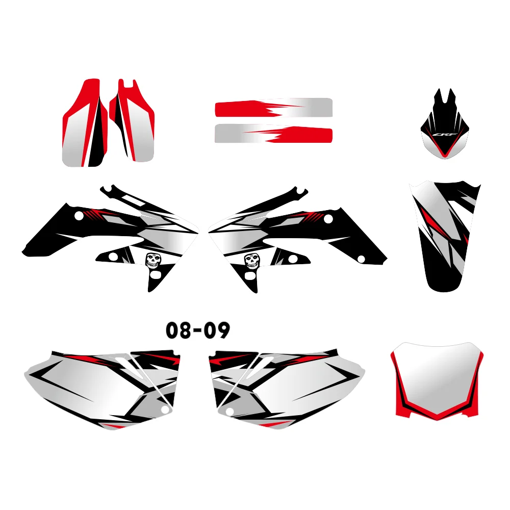 

Motorcycle Decal Stickers for Honda CRF250R CRF250 2004–2009 Dirt Bike Graphics Kit 2005 2006 2007 2008