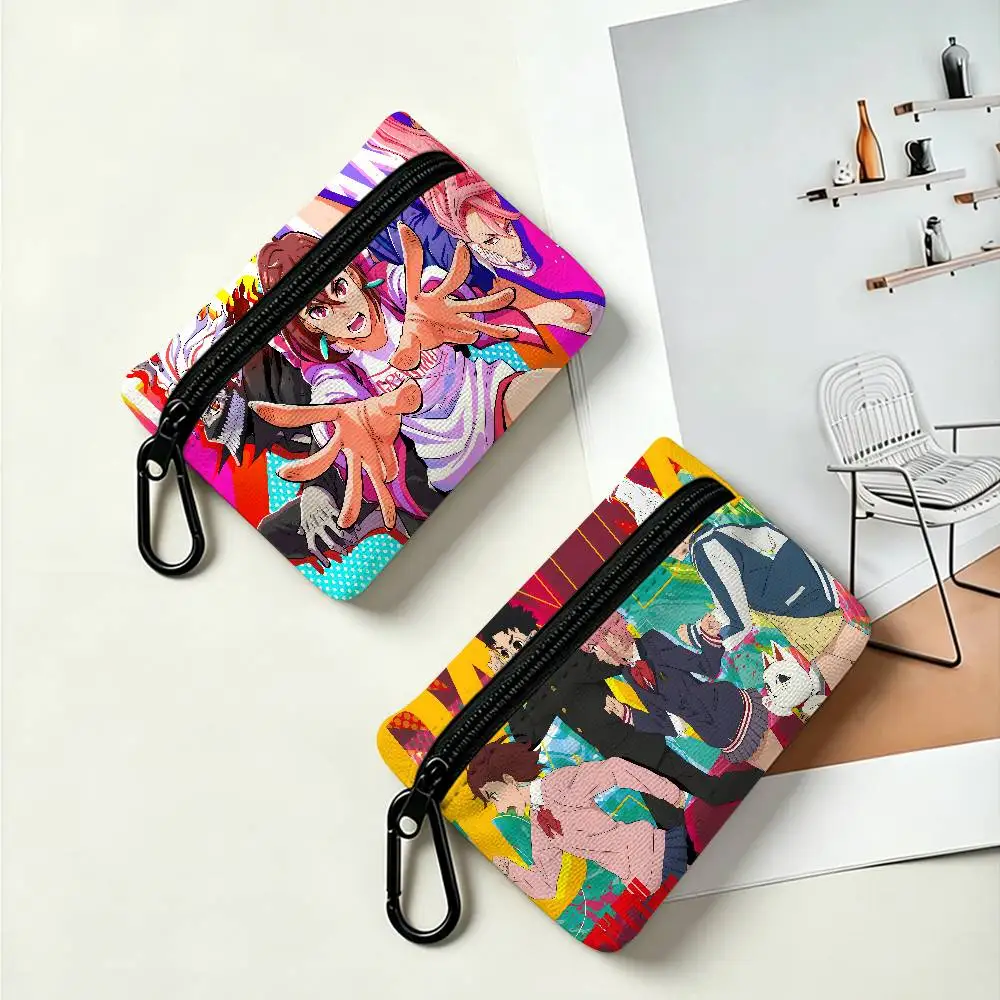 Wild CRAZY D-Dandadan Mini Hanging Oxford Cloth Coin Bag Durable Zipper Key Card Pouch With Carabiner