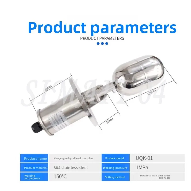 Stainless Steel Horizontal Installation Liquid High Temperature Float Water Tank Level Sensor Switch