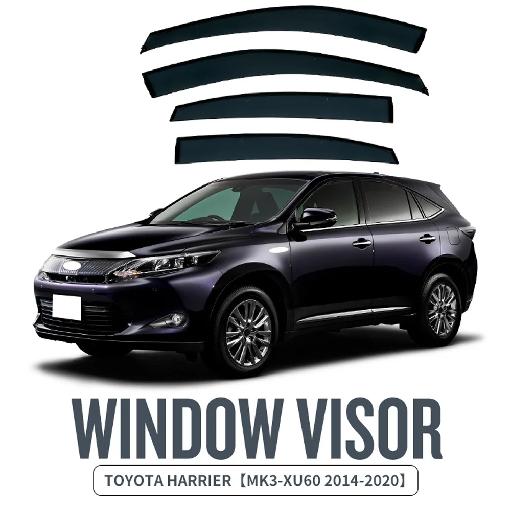 

Chrome Strips Rain Guards for Toyota Harrier XU60 2014-2020 Window Visor Wind Deflectors Door Visor Vent Shades