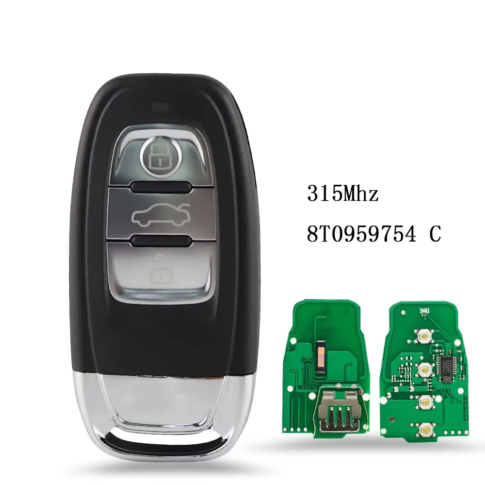 3/4 Knop 315/433/868Mhz Slimme Afstandsbediening Autosleutel Voor Audi Q5 A4 A4L A5 A6L A6 A7 A8 RS4 RS5 S4 S5 8T0959754C Semi Keyless Geen Logo