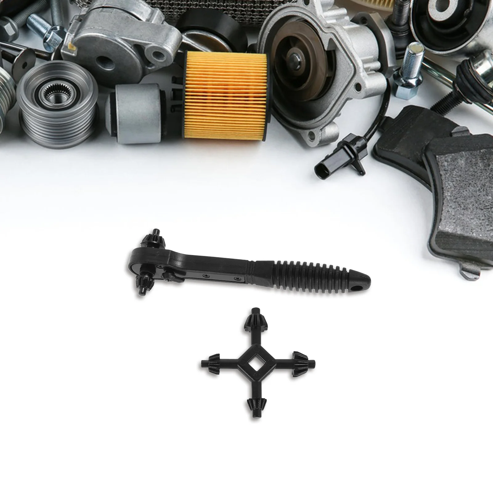 

2Pcs Universal Black Ratchet Drill Chuck Key Wrench 4in1 Fast Tightening Loosening Power Tool Drill Chuck Spanner Ratchet Wrench