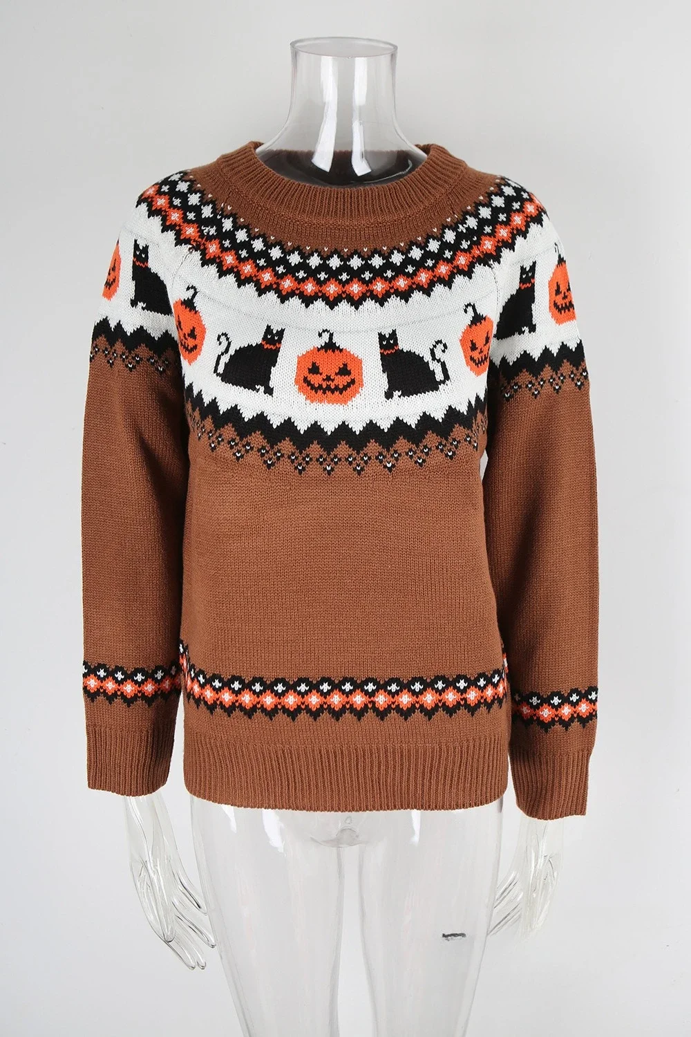 

2025 Winter New Large Knitted Sweater Halloween Personalized Knitted Top for Women