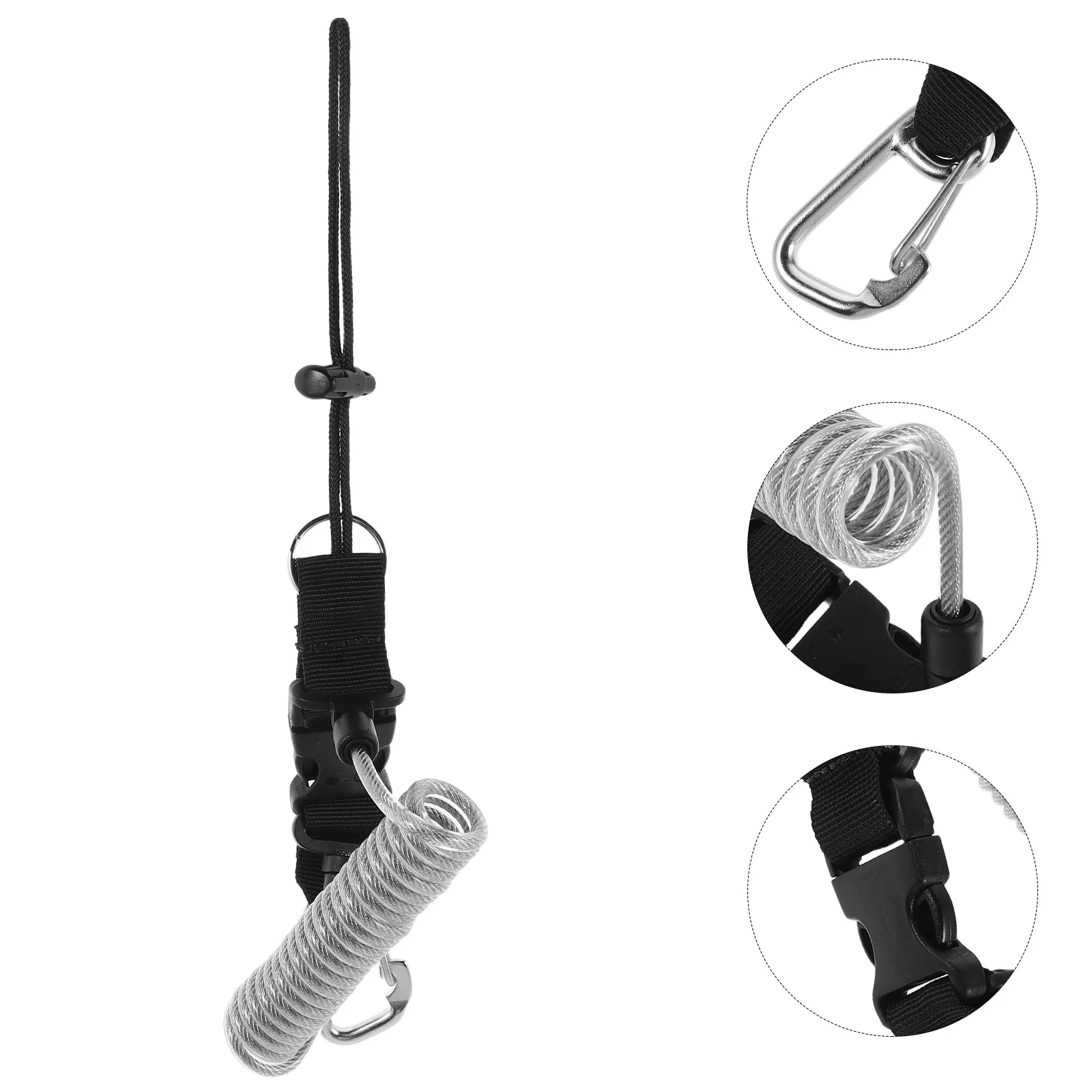 1 قطعة كاميرا الغوص مكافحة فقدان حبل الربيع ملفوف الحبل الإفراج السريع مشبك ل أضواء الغوص تحت الماء التصوير #1