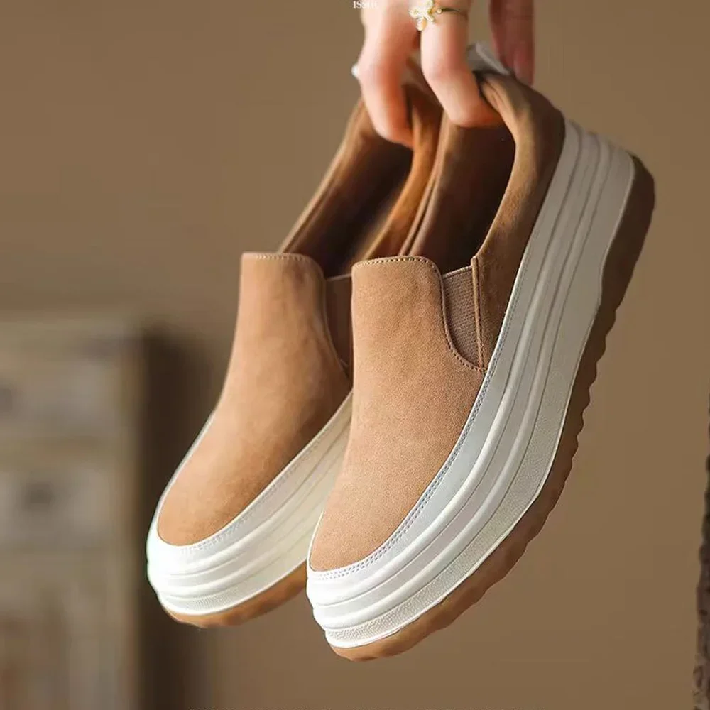 

Genuine Leather Mary Janes Pumps Women Loafers Ladies Moccasins Thick Heel Slip-on Casual Lolita Shoes Round Toe Handmade