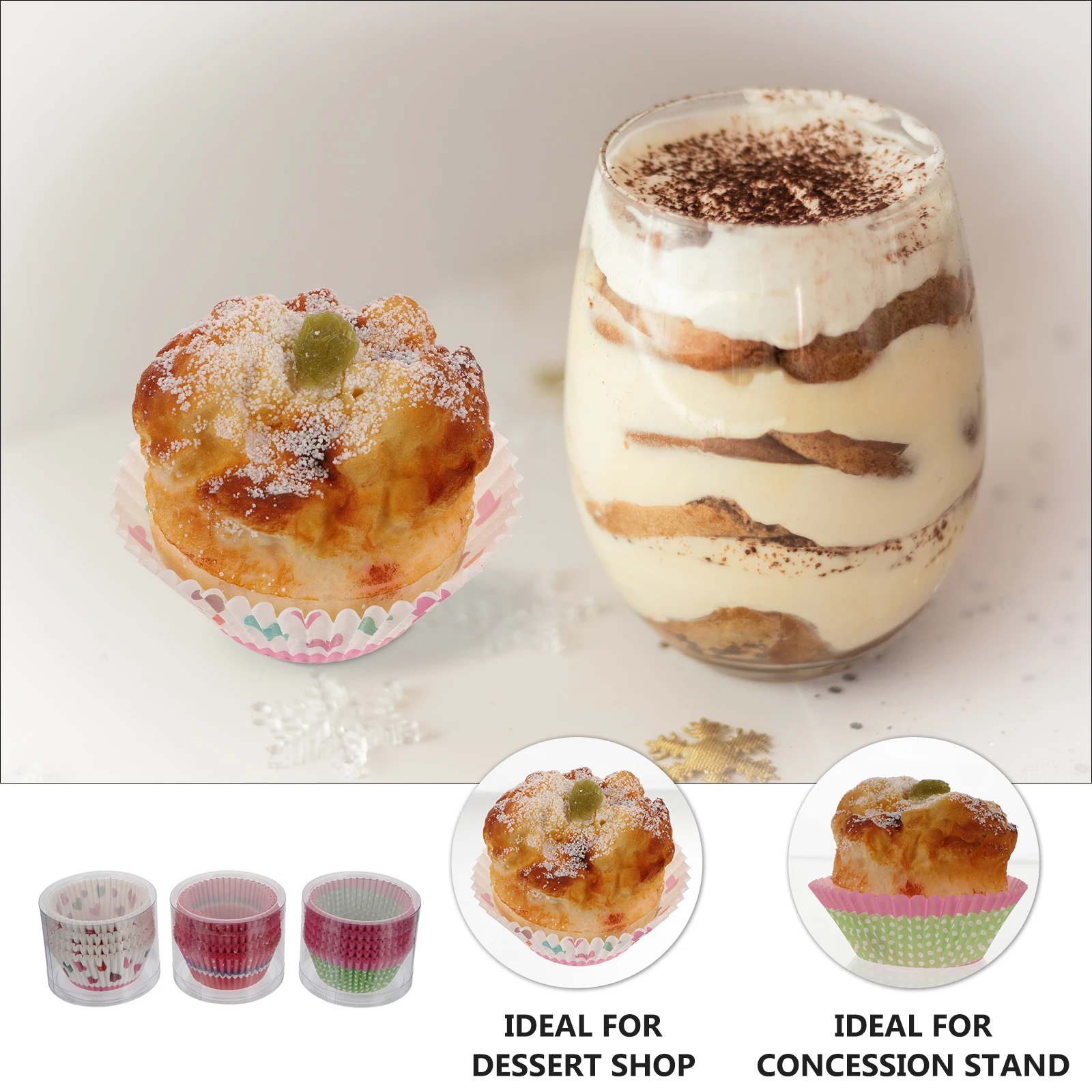 

300 Pcs Mini Baking Paper Cake Cup Cups Large Muffin Liners Cupcake Wrappers Biscuit