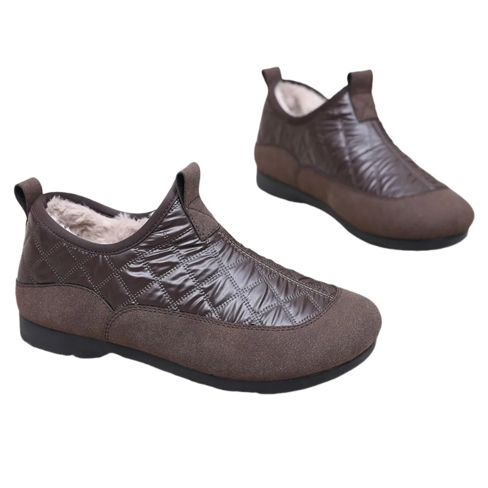 

Comfortable Thicken Warm Women's Snow Boots Round Toe Convenient Cotton Shoes Flat Shoes Anti-slip Warm Boots Women Outdoor