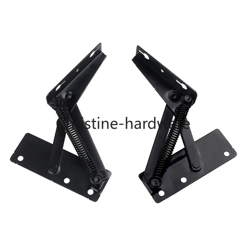 2pcs 80 degree Sprung Hinges Cabinet Door Lift Up Stay Flap Top Support Cupboard Kitchen Furniture Foldable Lifting Bracket